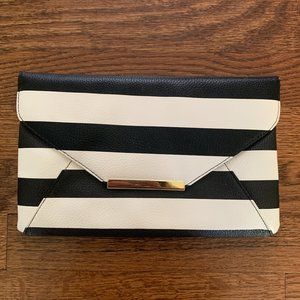 Style & Co Black & White Striped Envelope Purse